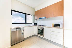 Fridge, microwave, oven, stovetop - harbour bridge view free parking 2 Bds  in Burwood (Burwood)