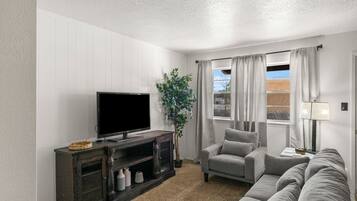 Una Smart TV, una chimenea