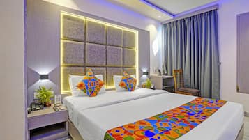 Sengetøy i egyptisk bomull, sengetøy av topp kvalitet og safe på rommet