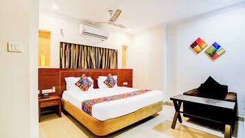 Sengetøy i egyptisk bomull, sengetøy av topp kvalitet og safe på rommet