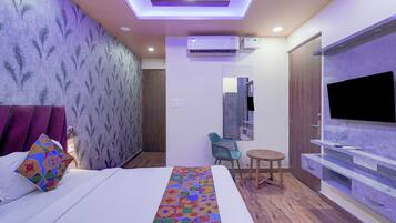 Lakens van Egyptisch katoen, luxe beddengoed, een kluis op de kamer