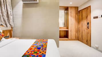 Sengetøy i egyptisk bomull, sengetøy av topp kvalitet og safe på rommet