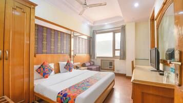 Lakens van Egyptisch katoen, luxe beddengoed, een kluis op de kamer