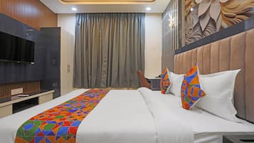 Sengetøy i egyptisk bomull, sengetøy av topp kvalitet og safe på rommet