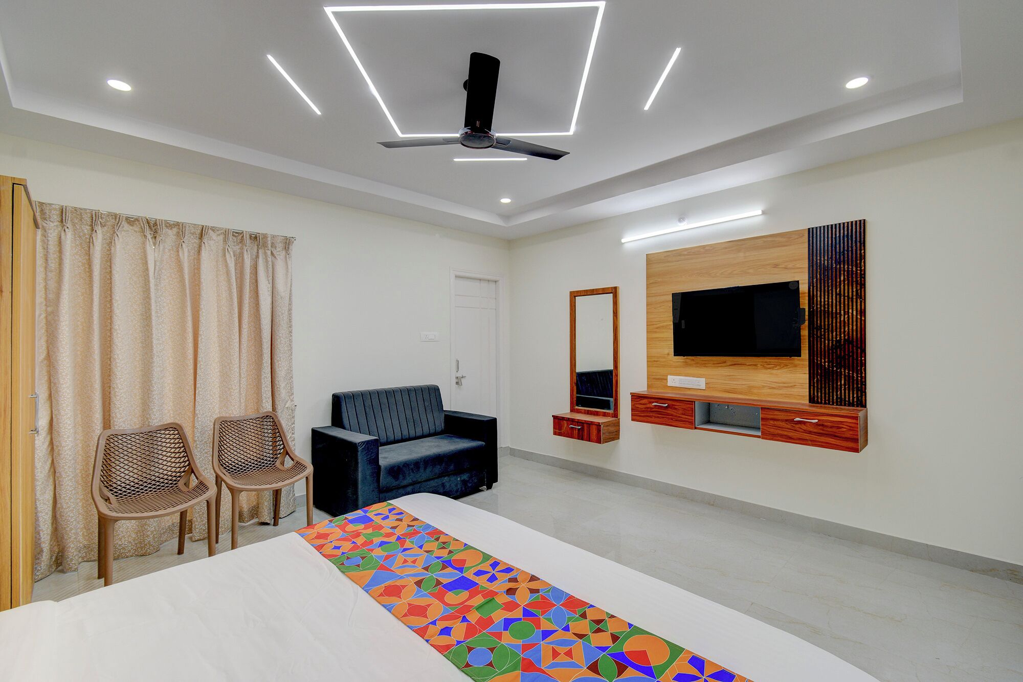 Sengetøy i egyptisk bomull, sengetøy av topp kvalitet og safe på rommet