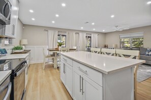 Fridge, microwave, oven, stovetop - Family & Pet-Friendly Home Near Beach, Downtown & Boat Ramp (St. Augustine)