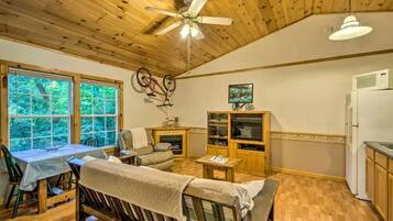 TV, fireplace, DVD player