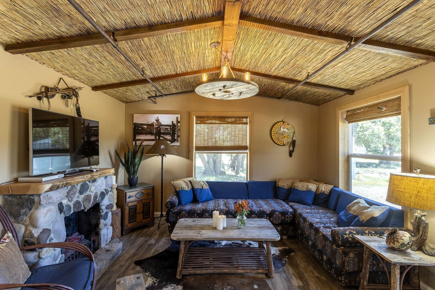 TV, fireplace, DVD player, video library