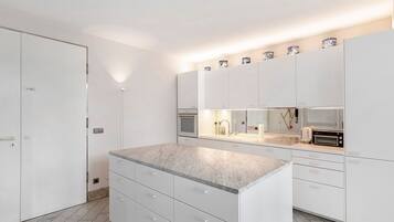 Fridge, oven, stovetop, dishwasher