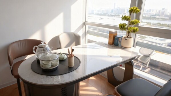 Deluxe Suite, Multiple Beds, Private Bathroom, City View | Down comforters, soundproofing, bed sheets