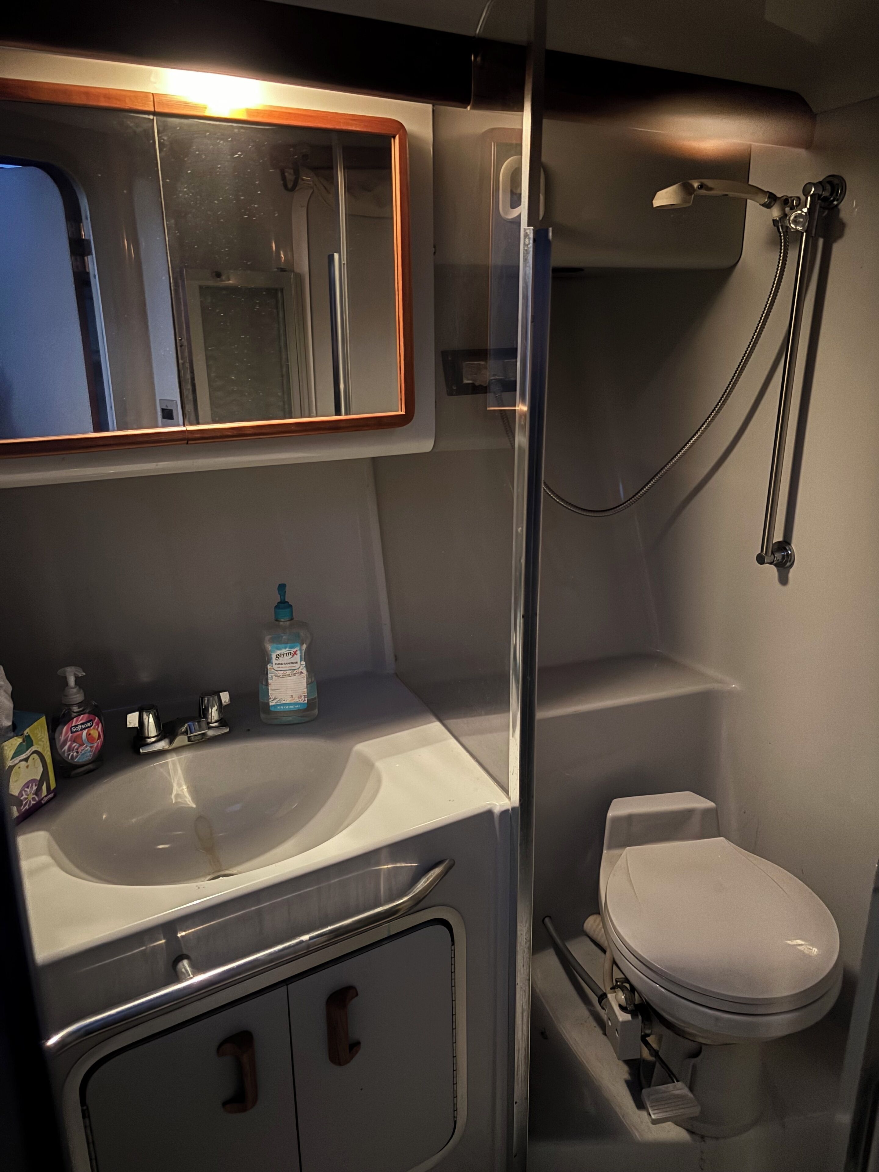 Serviettes fournies, savon, shampoing, papier toilette