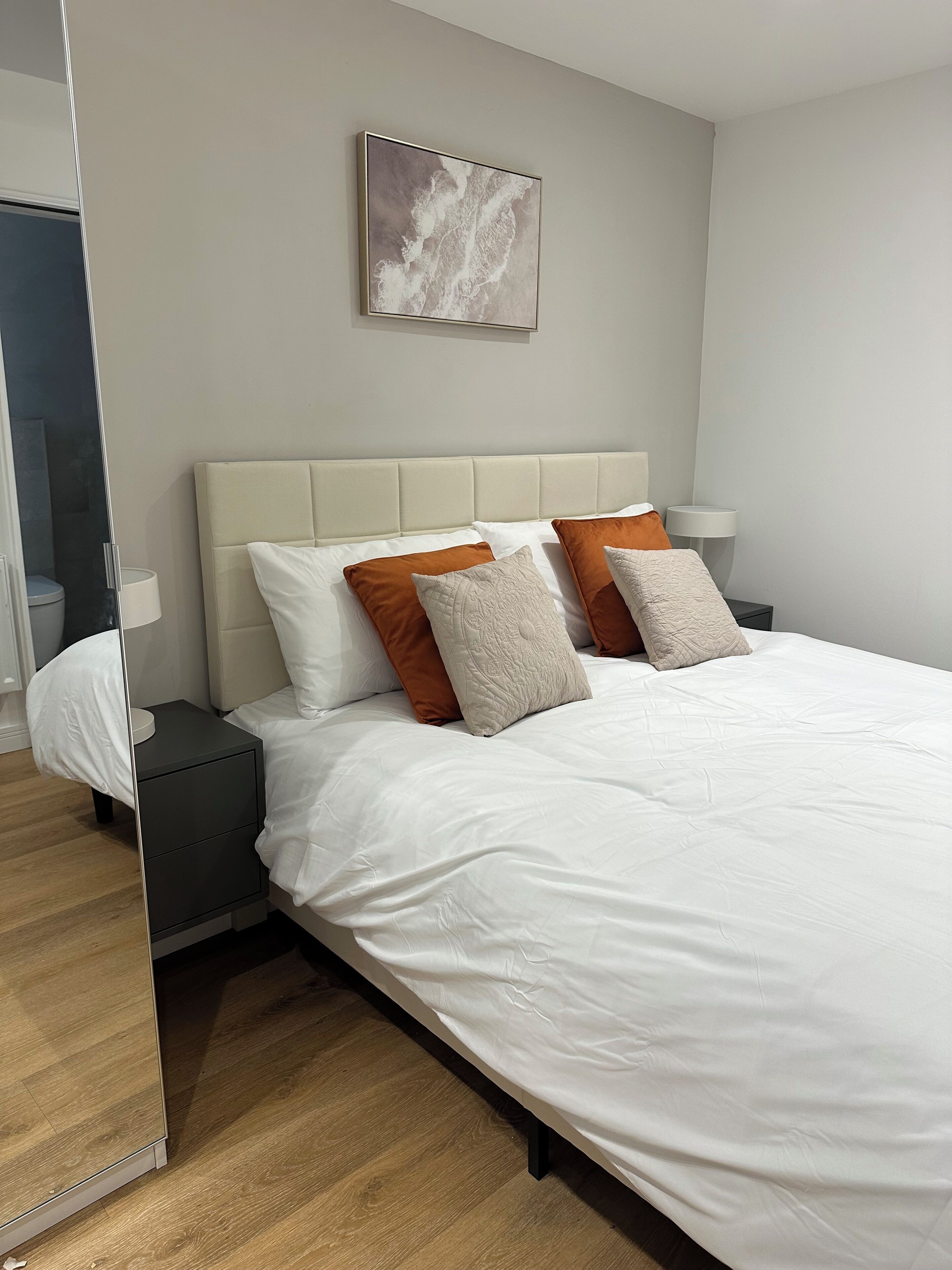 1 bedroom, desk, iron/ironing board, travel cot