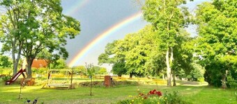 2 with large garden, playground and pool