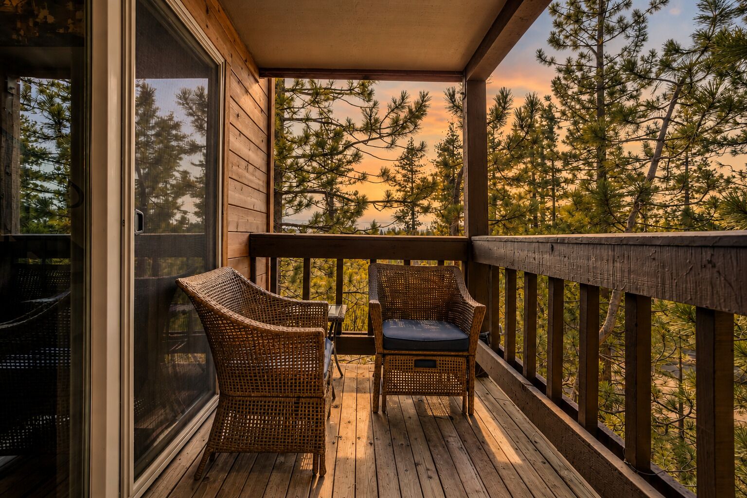 Calming view of pine trees.