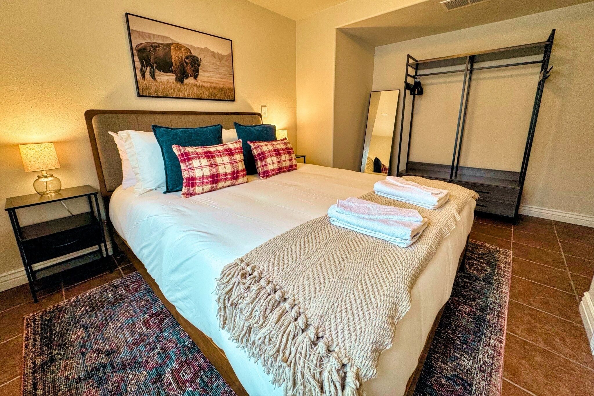 Iron/ironing board, travel crib, free WiFi, bed sheets