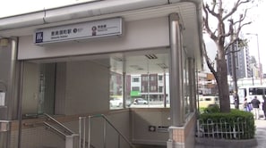 Ebisucho Station with a sign indicating it is a Kintetsu Line station. - 30sec walk to Tsutenkaku/1 stop to Namba Sta./AH57 (Ebisu Higashi Naniwa-Ward,Osaka City)