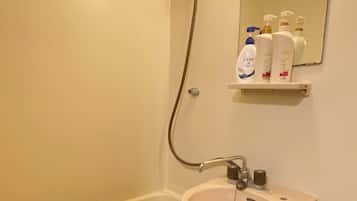 Hair dryer, towels, toilet paper