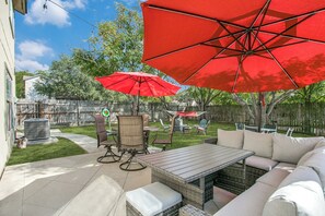 House, 3 Bedrooms, Smoking, Balcony | Terrace/patio - Game Room Retreat Near Six Flags Sleeps 13 Tesla EV Charger Backyard Oasis (San Antonio)
