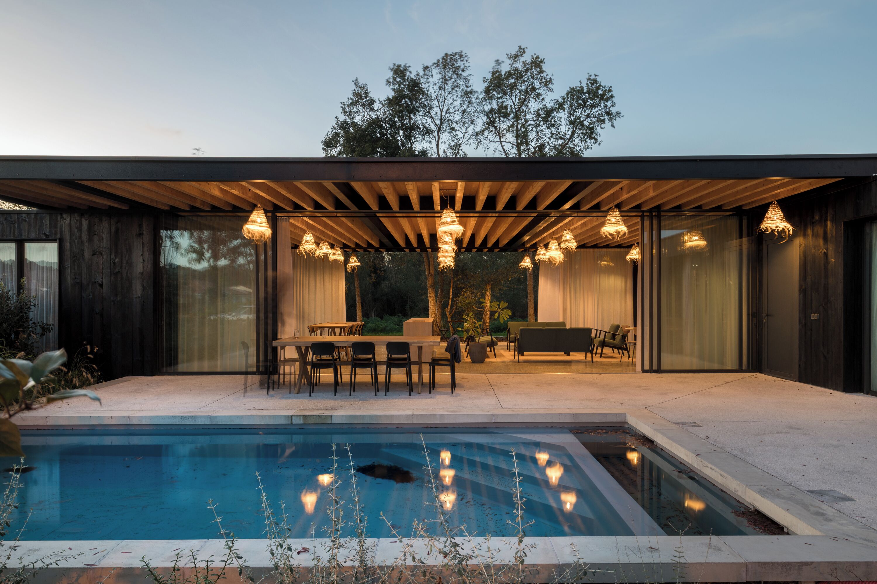 Piscine extérieure, piscine chauffée