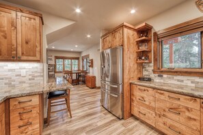 Fridge, microwave, oven, stovetop - Homewood Hideaway West Shore- 3 BR- Dog OK One Block from Lake! (Homewood)