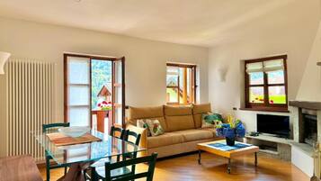 Télévision, cheminée