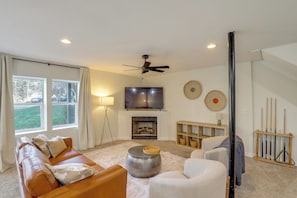 House (5 Bedrooms) | Interior - Covered Deck & Fire Pit: Weaverville Getaway! (Weaverville)