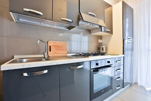 Fridge, microwave, toaster