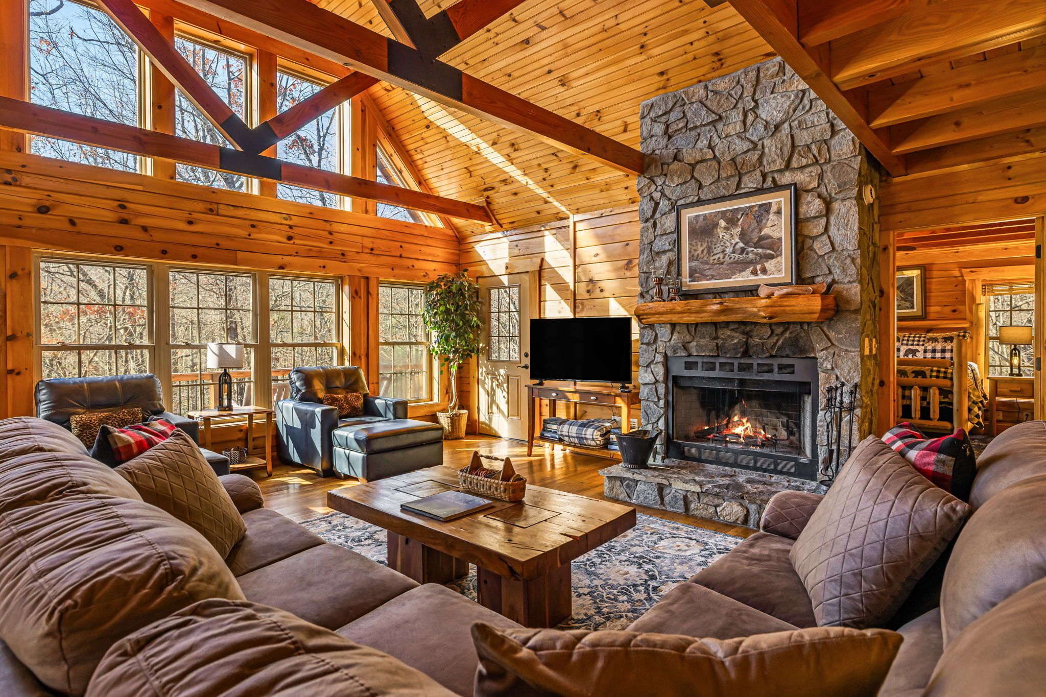 Smart TV, chimenea, tenis de mesa y libros 