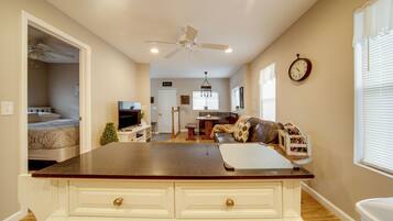 Desk, iron/ironing board, travel crib, internet