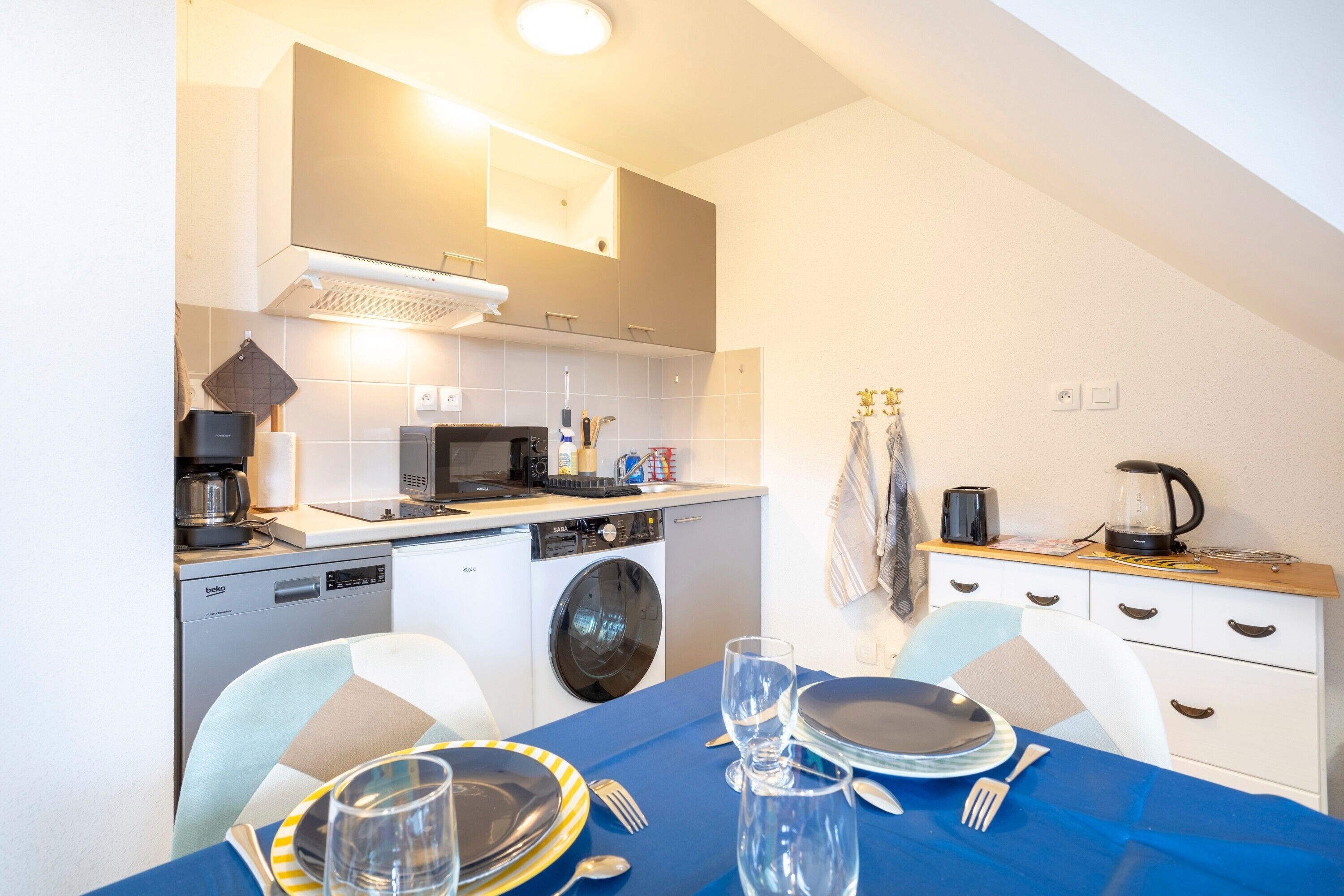 Fridge, microwave, stovetop, dishwasher