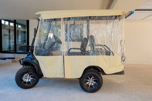 Property grounds - New front beach apartment with golf cart (Puerto Morelos)