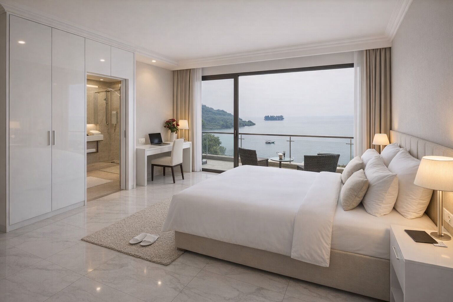 Caja de seguridad en la habitación, escritorio y cortinas blackout 