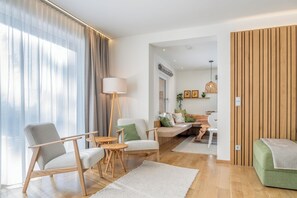 Chalet Deluxe, vista a la montaña | Área de sala de estar