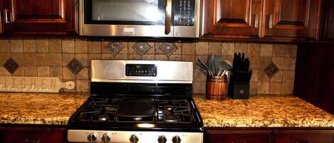 Microwave, oven, stovetop, dishwasher