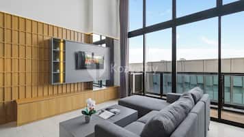 Apartment, 2 Bedrooms, City View | Living area | Smart TV, Netflix, streaming services