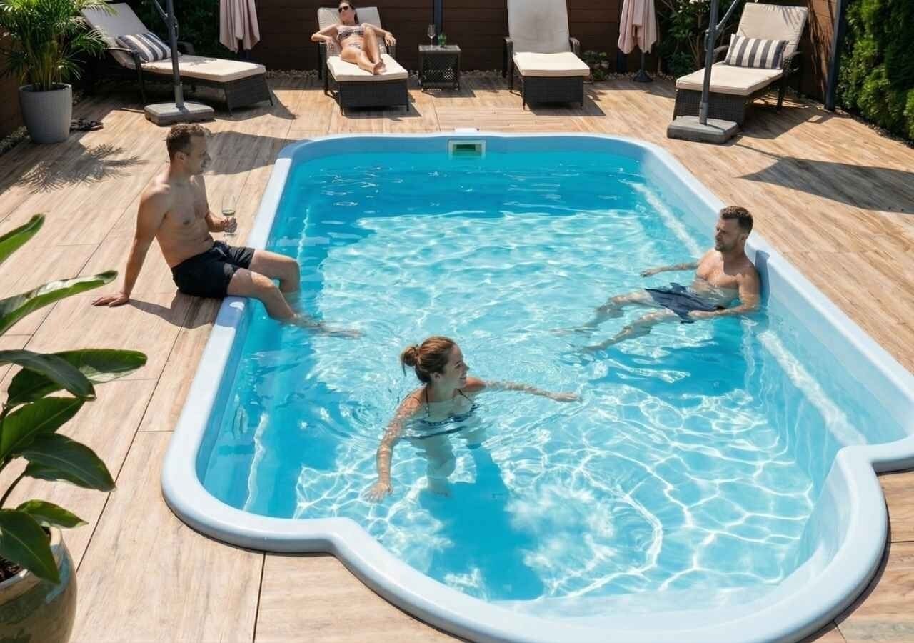 Piscina all'aperto, una piscina riscaldata