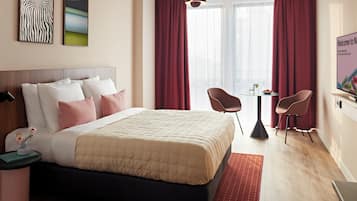 Comfort-studiolejlighed | Premium-sengetøj, pengeskab på værelset, mørklægningsgardiner