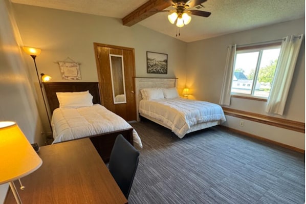 Desk, iron/ironing board, travel cot, free WiFi