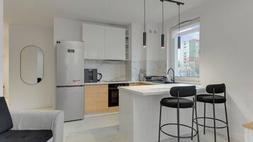 Huoneisto, parveke | Yksityinen keittonurkkaus | Kahvin-/teenkeitin, vedenkeitin