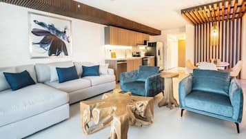 Leilighet, flere senger, balkong, fjellutsikt (Mar a Mar 09-04C) | Oppholdsområde