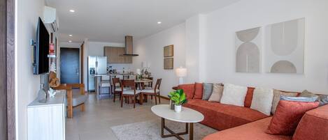 Appart'hôtel, plusieurs lits, balcon, vue jardin (Selva Coral 0701) | Coin séjour