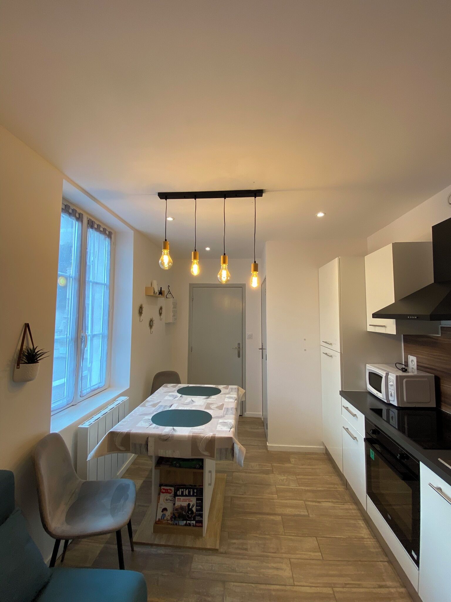 Klassiek appartement, 1 tweepersoonsbed met slaapbank, keuken, uitzicht op de stad | Privékeuken | Een koelkast met diepvriezer, een microgolfoven, een oven, een kookplaat