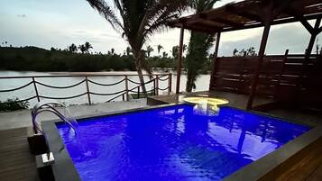 Family Chalet, 2 Bedrooms, Private Pool, River View | Free WiFi, bed sheets