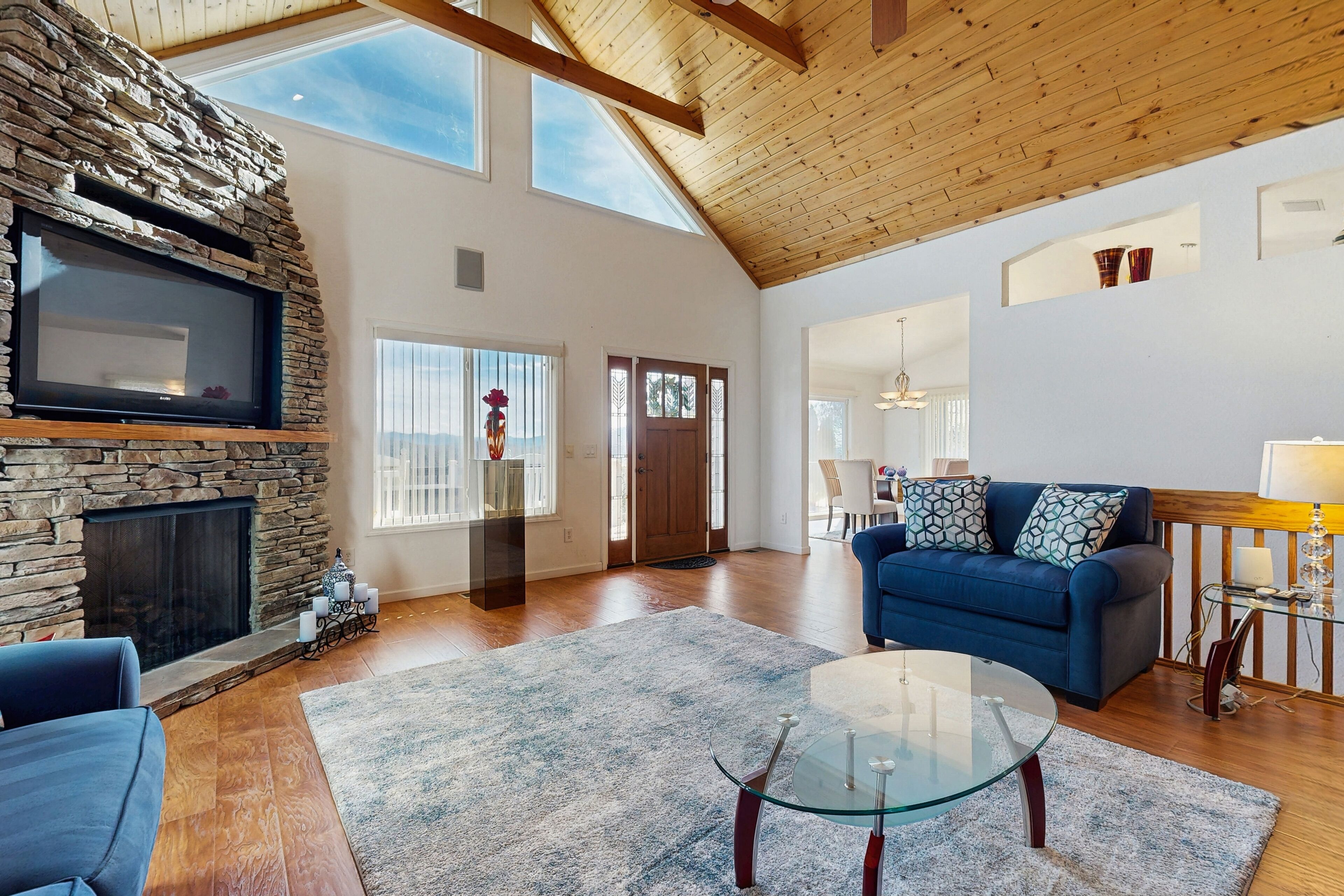 TV, fireplace, DVD player