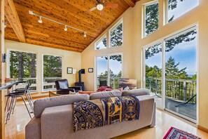 TV, fireplace, books - Happy Hill Retreat | Sauna | Gym | Near Beach (Whitethorn)