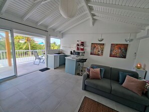 Comfort Apartment, Balcony, Sea View | Living area - Les cocotiers Anse Montal (Le Moule)