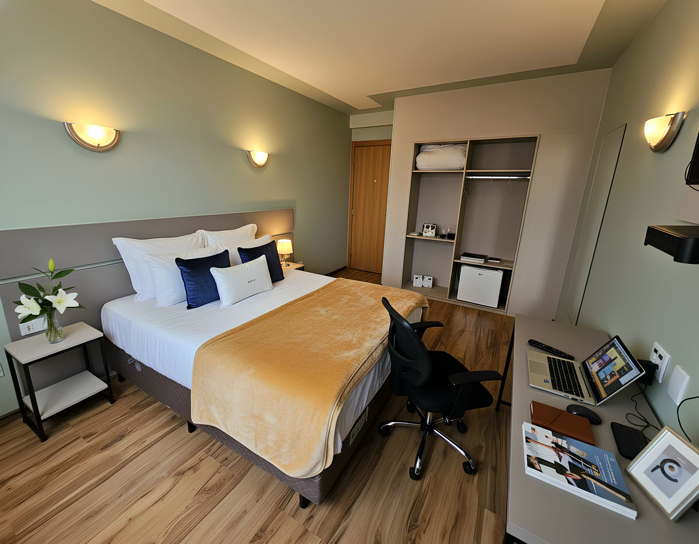 Quarto casal luxo, vista para a cidade | Roupas de cama de algodão egípcio, roupas de cama premium