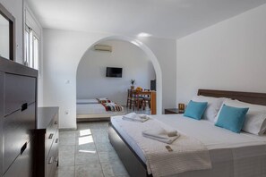 Iron/ironing board, travel cot, WiFi, bed sheets - Sandy Steps Beach Front Suite for 4 (Malia)