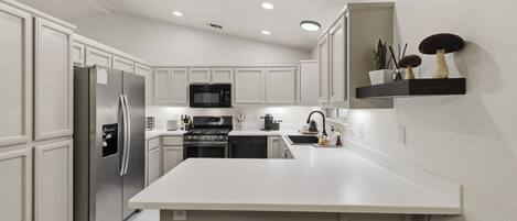 Microwave, oven, stovetop, dishwasher