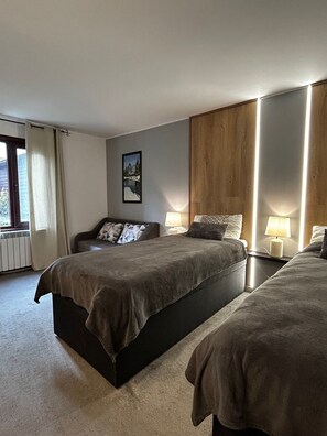 Family Triple Room, Courtyard View | Blackout drapes, soundproofing, free WiFi, wheelchair access - Devonshire Lodge Chalet (Bansko)